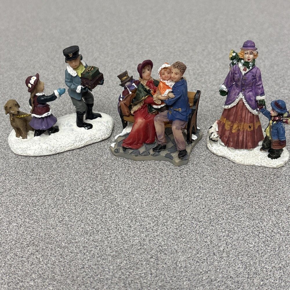 Vintage Lemax Christmas Village Lot Of Three Victorian Dressed Figures